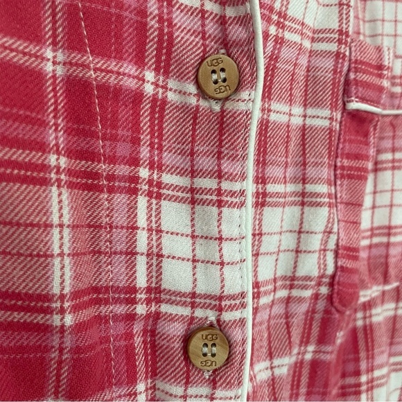 Ugg Button Down Pajama Top Pink Plaid Size S - Picture 6 of 11
